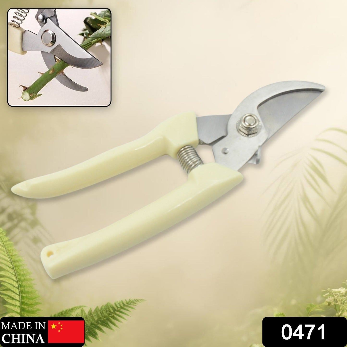 Stainless Steel Pruning Shears with Sharp Blades and Comfortable handle - Durable Hand Pruner for Comfortable and Easy Cutting, Heavy Duty Gardening Cutter Tool Plant Cutter for Home Garden | Wood Bran (1 Pc) - infinityexculsivestore.com