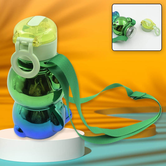 Cute Plastic Water Bottle, with adjustable shoulder strap and stickers, portable drinking cup Water Bottle For Kids | Water Bottle | Return Gift For Kids | Water Bottle With Straw | School Water Bottle (1 Pc) - infinityexculsivestore.com