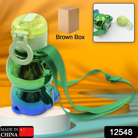 Cute Plastic Water Bottle, with adjustable shoulder strap and stickers, portable drinking cup Water Bottle For Kids | Water Bottle | Return Gift For Kids | Water Bottle With Straw | School Water Bottle (1 Pc) - infinityexculsivestore.com