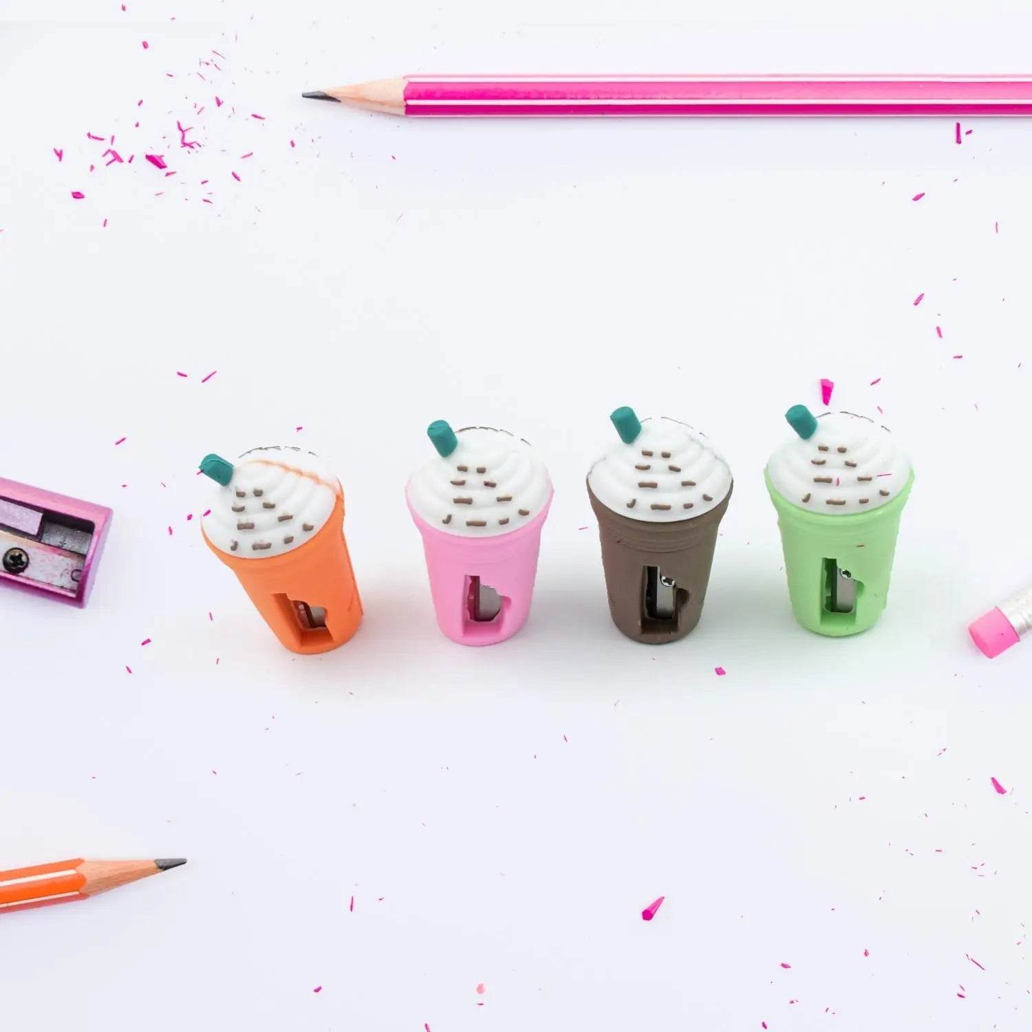 2In1 3D Cute Coffee Or Ice cream Shape sharpner Like Rotary Manual Pencil Sharpener for Kids Ice Cream Style Office School Supplies, Back to School Gift for Students,Kids Educational Stationary kit, B'Day Return Gift (1 Pc) - infinityexculsivestore.com