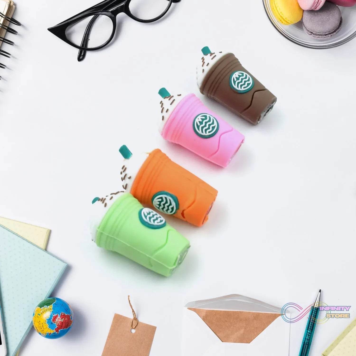 2In1 3D Cute Coffee Or Ice cream Shape sharpner Like Rotary Manual Pencil Sharpener for Kids Ice Cream Style Office School Supplies, Back to School Gift for Students,Kids Educational Stationary kit, B'Day Return Gift (1 Pc) - infinityexculsivestore.com