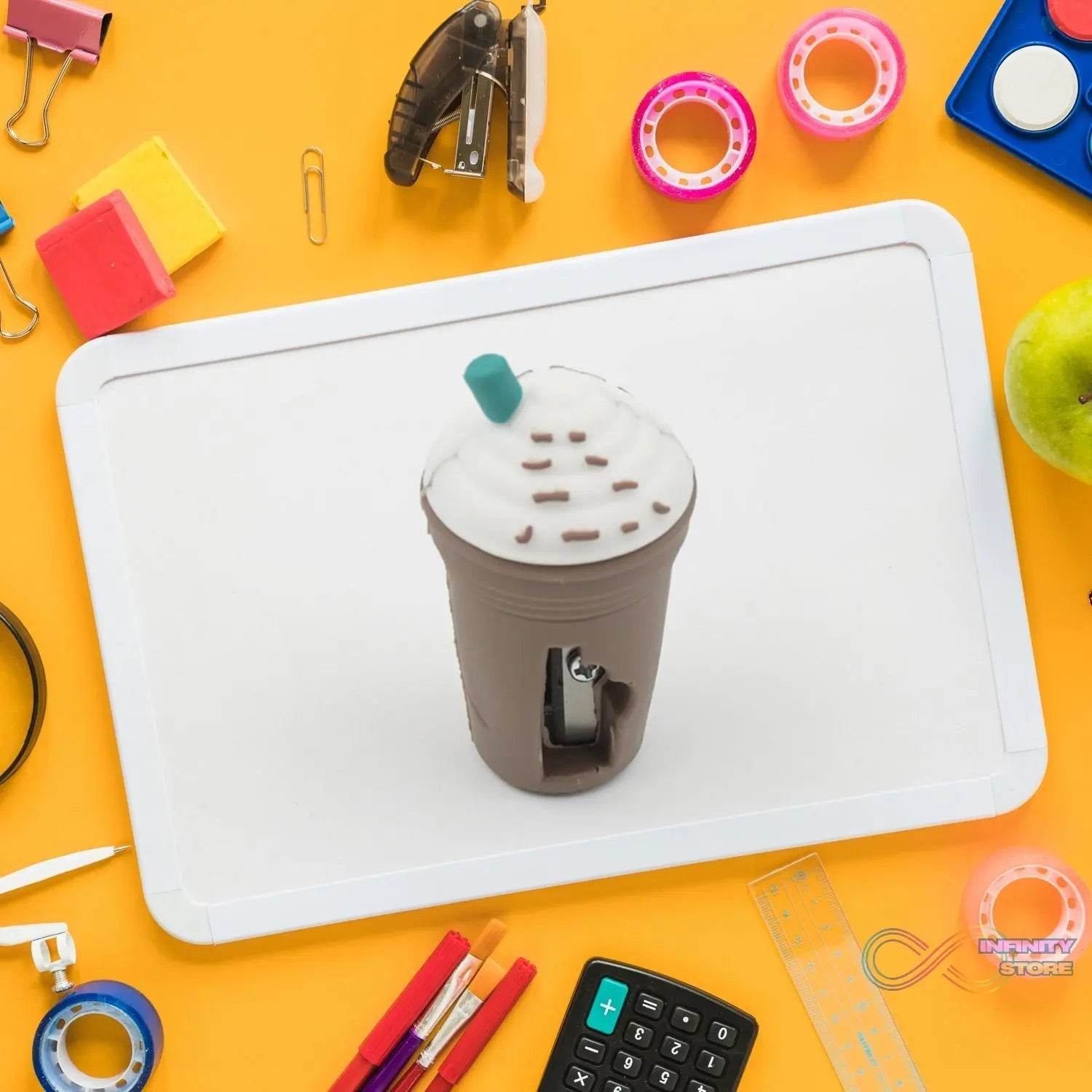 2In1 3D Cute Coffee Or Ice cream Shape sharpner Like Rotary Manual Pencil Sharpener for Kids Ice Cream Style Office School Supplies, Back to School Gift for Students,Kids Educational Stationary kit, B'Day Return Gift (1 Pc) - infinityexculsivestore.com