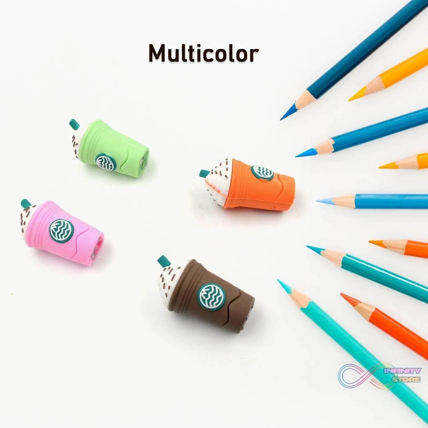 2In1 3D Cute Coffee Or Ice cream Shape sharpner Like Rotary Manual Pencil Sharpener for Kids Ice Cream Style Office School Supplies, Back to School Gift for Students,Kids Educational Stationary kit, B'Day Return Gift (1 Pc) - infinityexculsivestore.com