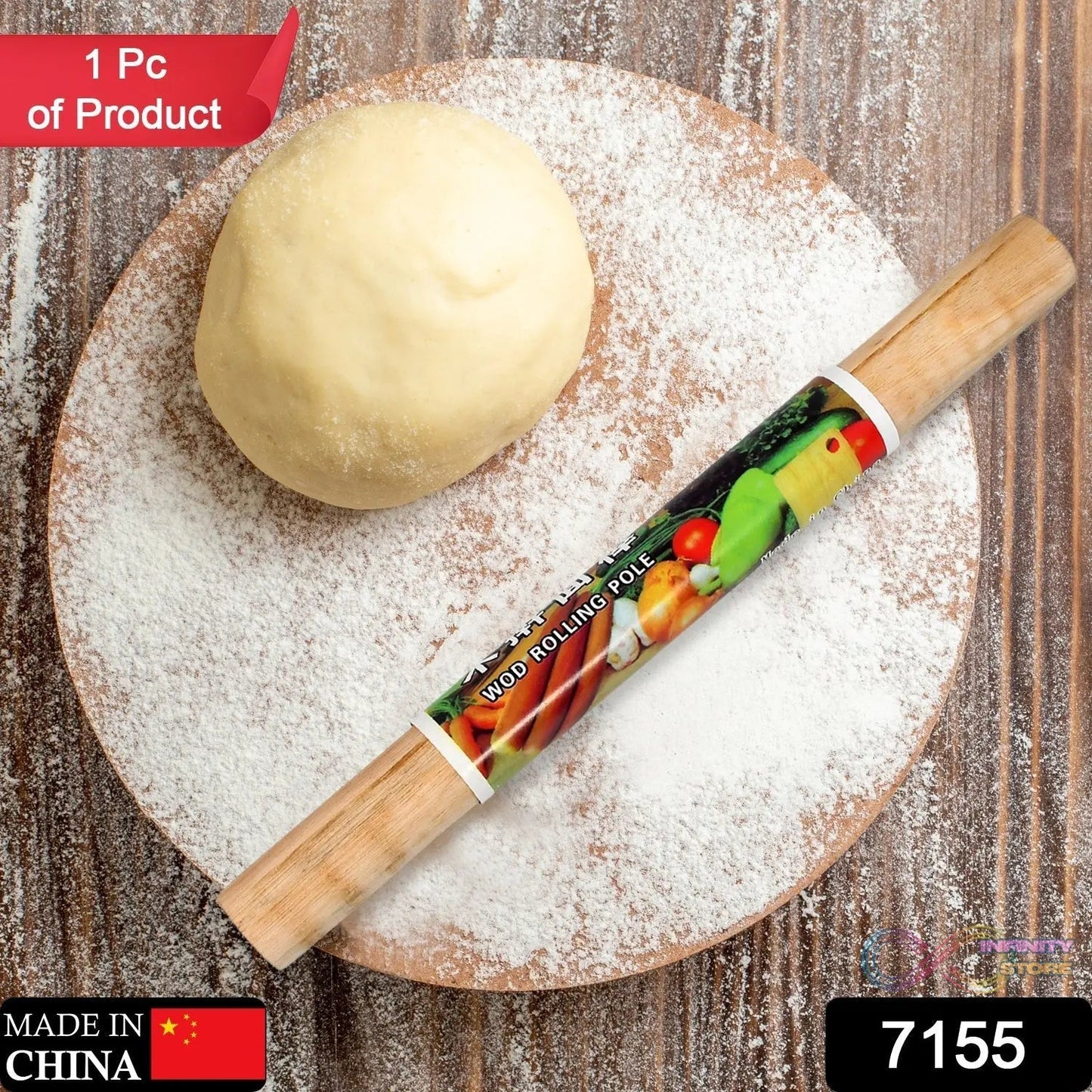 Wooden Pin for Baking | Wooden Roti Maker Belan for Chapati / Roti / Paratha / Puri / Papad | Wooden Rolling Pin Roller Thick Size | Chapati roller | Wooden chapathi rolling pin | Wooden Belan for kitchen - infinityexculsivestore.com