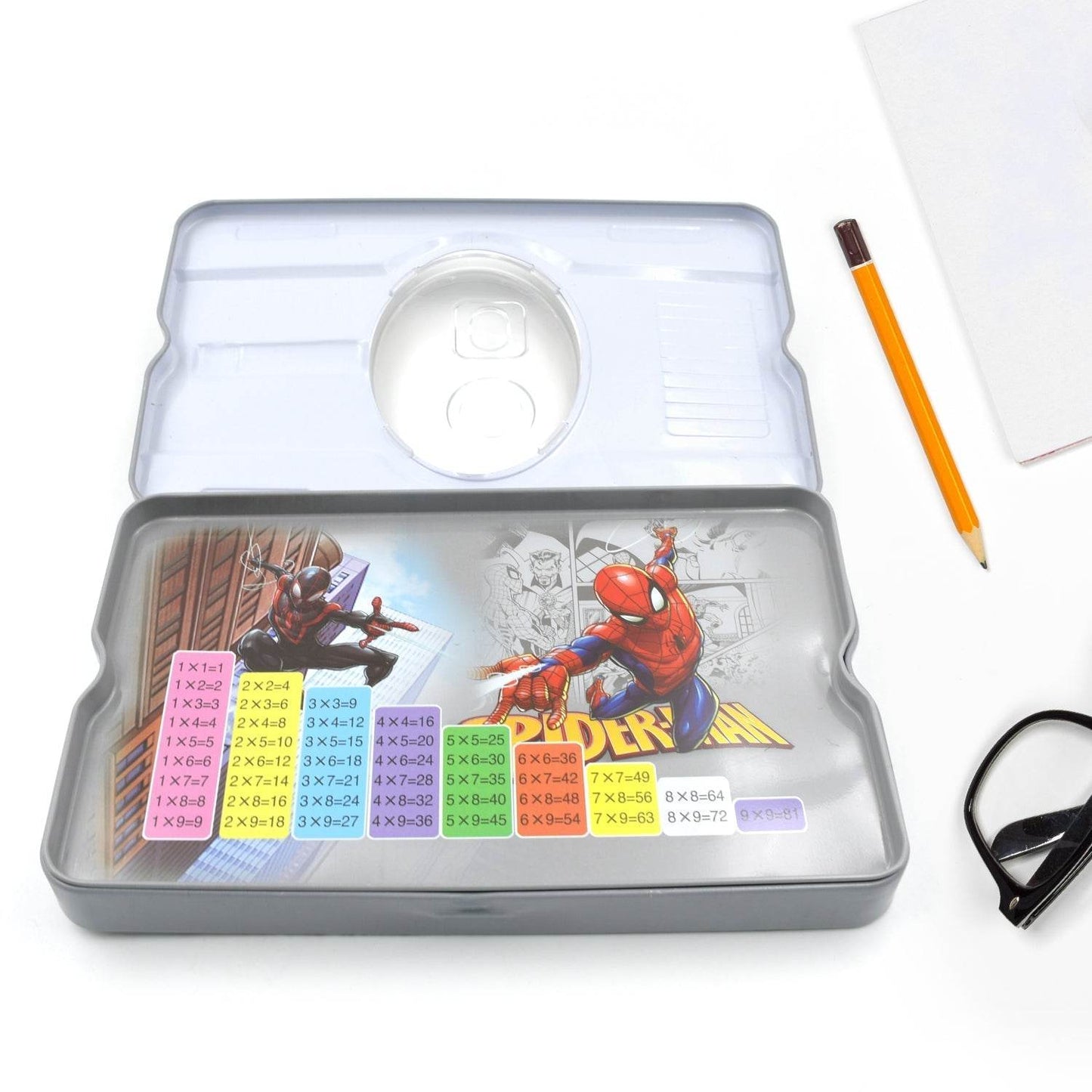 Big Cartoon Printed Metal Compass Box, Pencil Case With Sharpner, Eraser, Pencil, Marker & Scale for Kids Stationery Compass Box, Stationery Gift for School Kids Compass, Pencil Box, Birthday Return Gift for Kids (6 Pc Set) - infinityexculsivestore.com