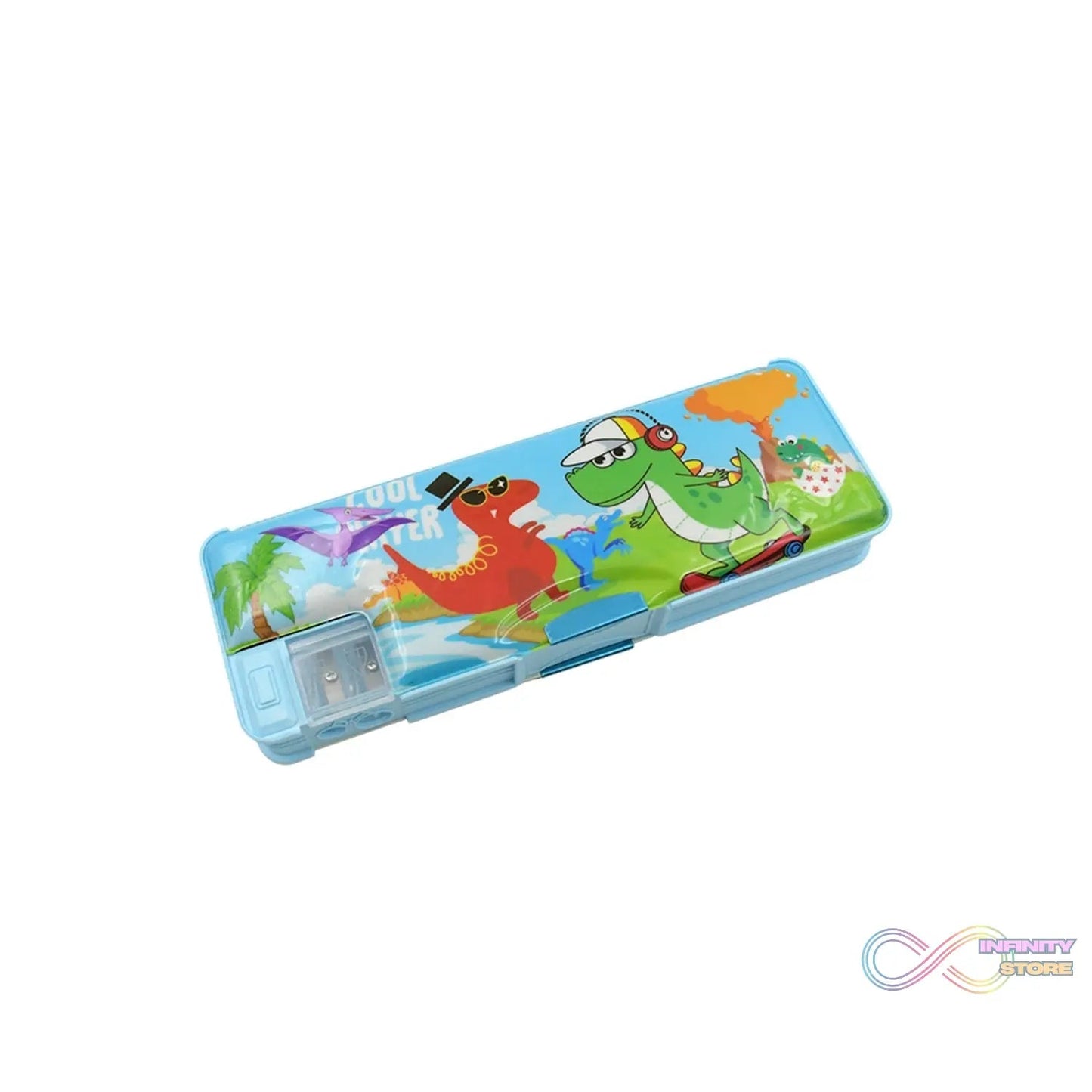 Multipurpose Compass Box, Plastic Double Deck Pencil Case with 2 Compartments, Supplies Utility Box Storage Organizer, Pencil Box for School, Cartoon Printed Pencil Case for Kids, Birthday Gift for Girls & Boys (1 Pc Mix Design) - infinityexculsivestore.com