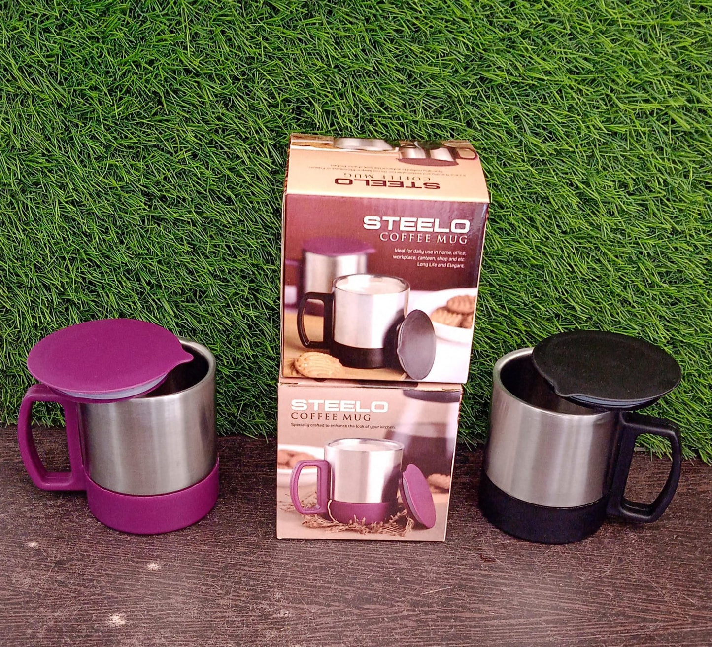 Stainless Steel Coffee/Tea Cup, Stainless Steel Lid Cover Hot Coffee/Tea Mug Hot Insulated Double Wall Stainless Steel, Coffee and Milk Cup with Lid & Handle Easy To Carry - Coffee Cup (1 Pc) - infinityexculsivestore.com