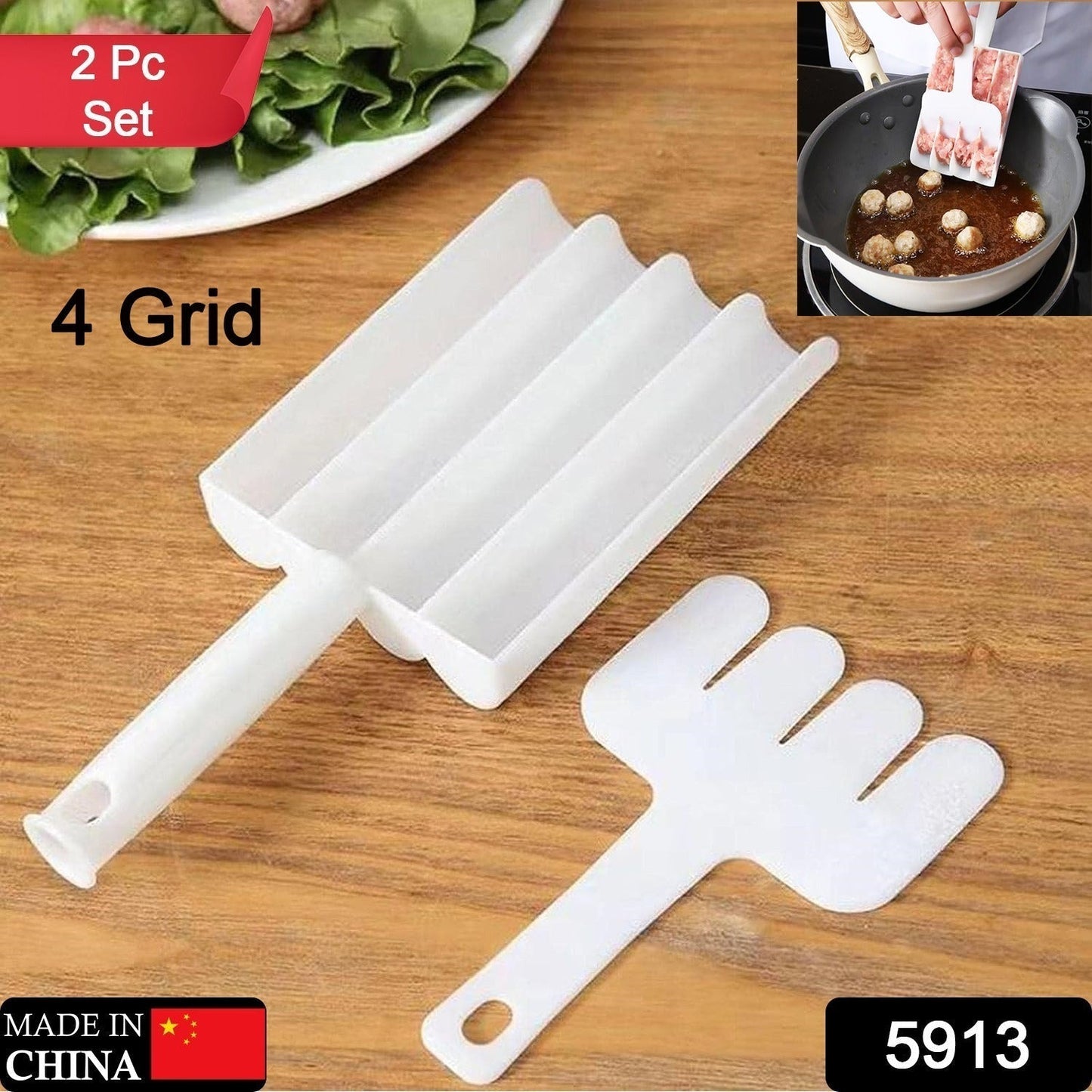 Small Multifunction Fritters Maker - Creative Fritters Scoop Multi - Function Ball Maker | Portable Maker for Making Cake Balls, Ice Cream Spoon, Doughnut, Hand Cutting Scoop(2pc Set) - infinityexculsivestore.com
