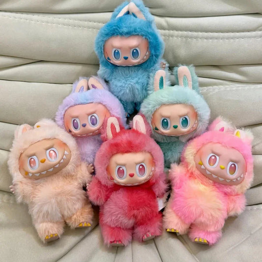 MEXONIC Labubu Doll Birthday Gift Cartoon Character Toy Action Figure Labubu, Random Design Figures Collectible Toys Home Decorations, Plush Keychain Surprise (Multicolor)