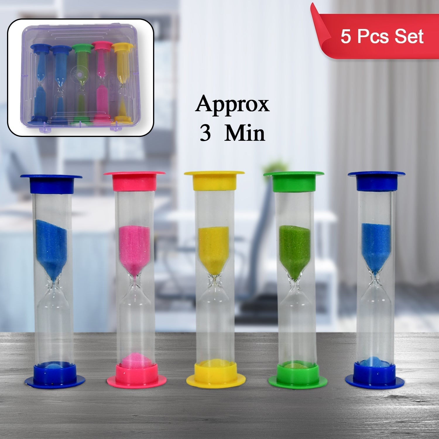 Sand Timer Plastic Hourglass, Sand Glass Toy Sand Clock for Kitchen, Office, School and Brushing Teeth for Bathroom Timer Clock Children Hourglass Sand glass Toothbrush Household Sand Clock (3 Min Approx / 5 pc) - infinityexculsivestore.com