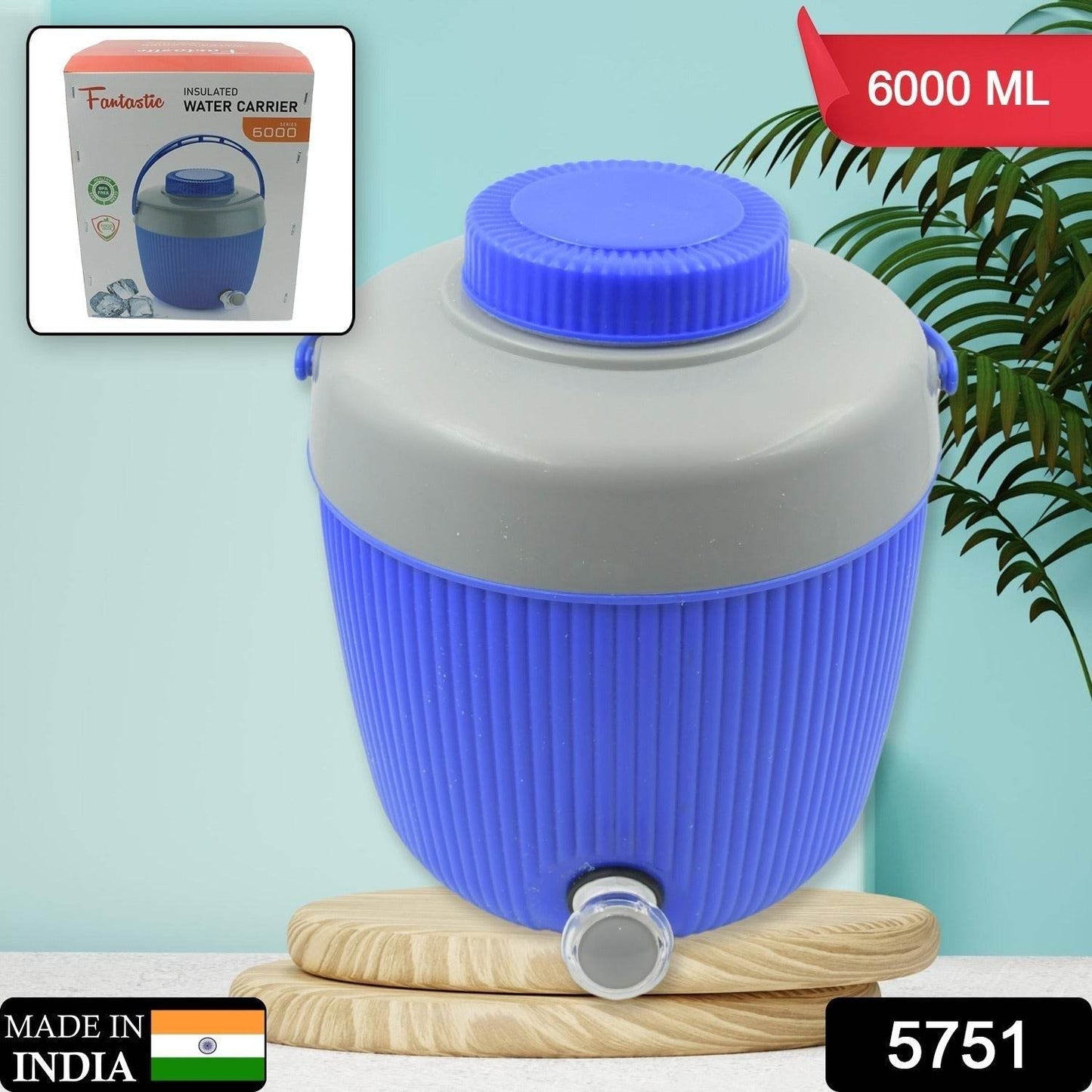 Insulated Water Jug, Insulated Plastic Water Jug with a Sturdy Handle, Water Jug Camper with Tap Plastic Insulated Water Storage Cool Water Storage for Home & Travelling (6000 ML) - infinityexculsivestore.com
