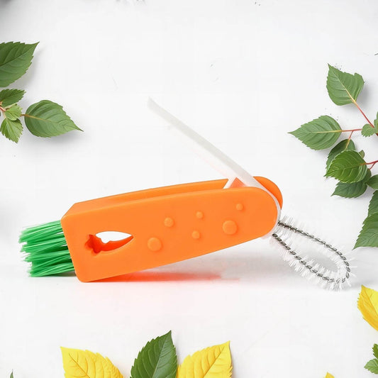 3 in 1 Multifunctional Cleaning Brush Mini Glass Cover Cleaning Brush Bottle Cleaning Brush Set Cup Cleaner Brush Bottle Cap Detail Brush for Bottle Cup Cover Lid Home Kitchen Washing Tool (1 Pc) - infinityexculsivestore.com