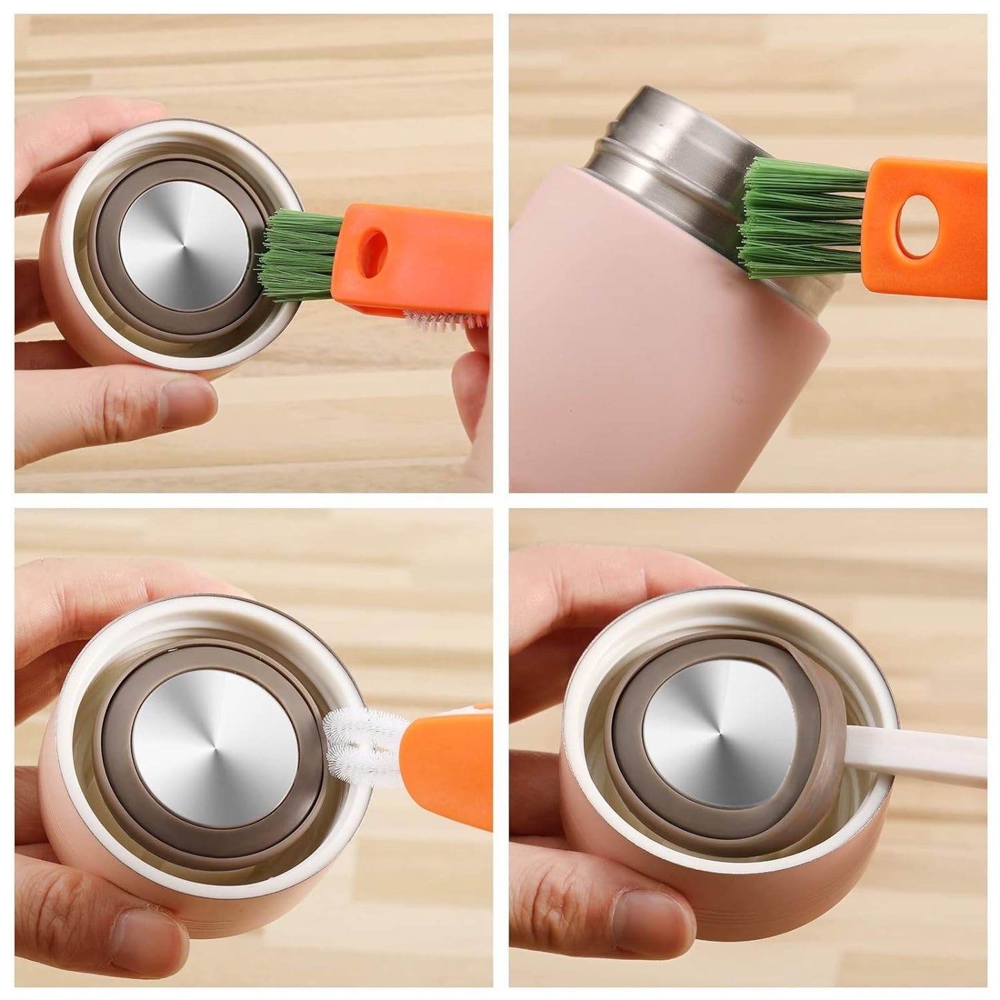 3 in 1 Multifunctional Cleaning Brush Mini Glass Cover Cleaning Brush Bottle Cleaning Brush Set Cup Cleaner Brush Bottle Cap Detail Brush for Bottle Cup Cover Lid Home Kitchen Washing Tool (1 Pc) - infinityexculsivestore.com