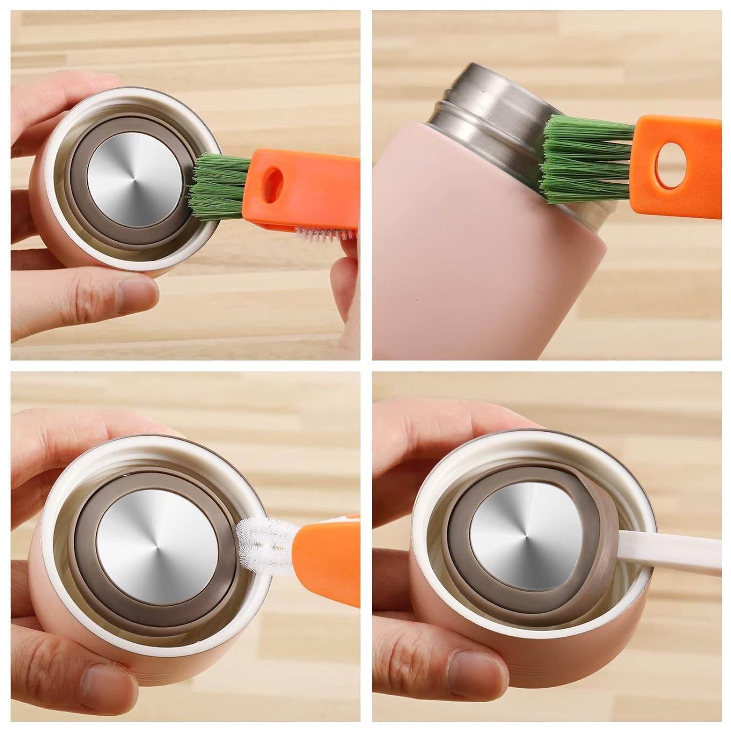 3 in 1 Multifunctional Cleaning Brush Mini Glass Cover Cleaning Brush Bottle Cleaning Brush Set Cup Cleaner Brush Bottle Cap Detail Brush for Bottle Cup Cover Lid Home Kitchen Washing Tool (1 Pc) - infinityexculsivestore.com