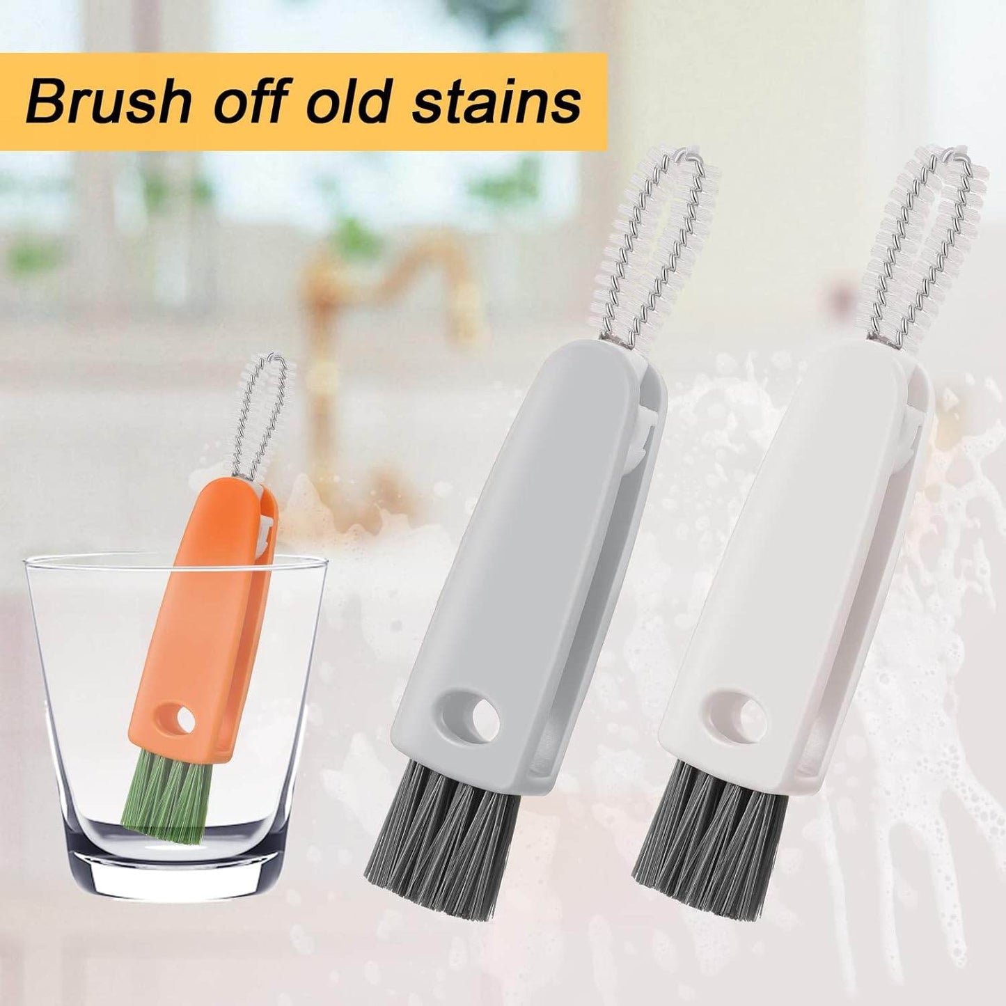 3 in 1 Multifunctional Cleaning Brush Mini Glass Cover Cleaning Brush Bottle Cleaning Brush Set Cup Cleaner Brush Bottle Cap Detail Brush for Bottle Cup Cover Lid Home Kitchen Washing Tool (1 Pc) - infinityexculsivestore.com