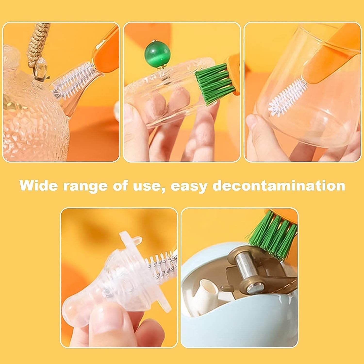 3 in 1 Multifunctional Cleaning Brush Mini Glass Cover Cleaning Brush Bottle Cleaning Brush Set Cup Cleaner Brush Bottle Cap Detail Brush for Bottle Cup Cover Lid Home Kitchen Washing Tool (1 Pc) - infinityexculsivestore.com