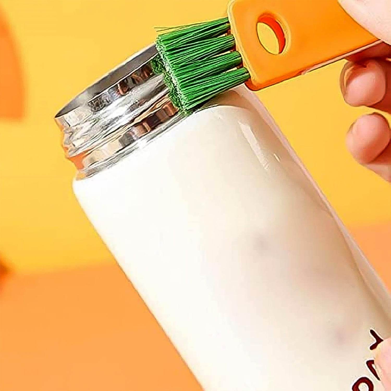 3 in 1 Multifunctional Cleaning Brush Mini Glass Cover Cleaning Brush Bottle Cleaning Brush Set Cup Cleaner Brush Bottle Cap Detail Brush for Bottle Cup Cover Lid Home Kitchen Washing Tool (1 Pc) - infinityexculsivestore.com
