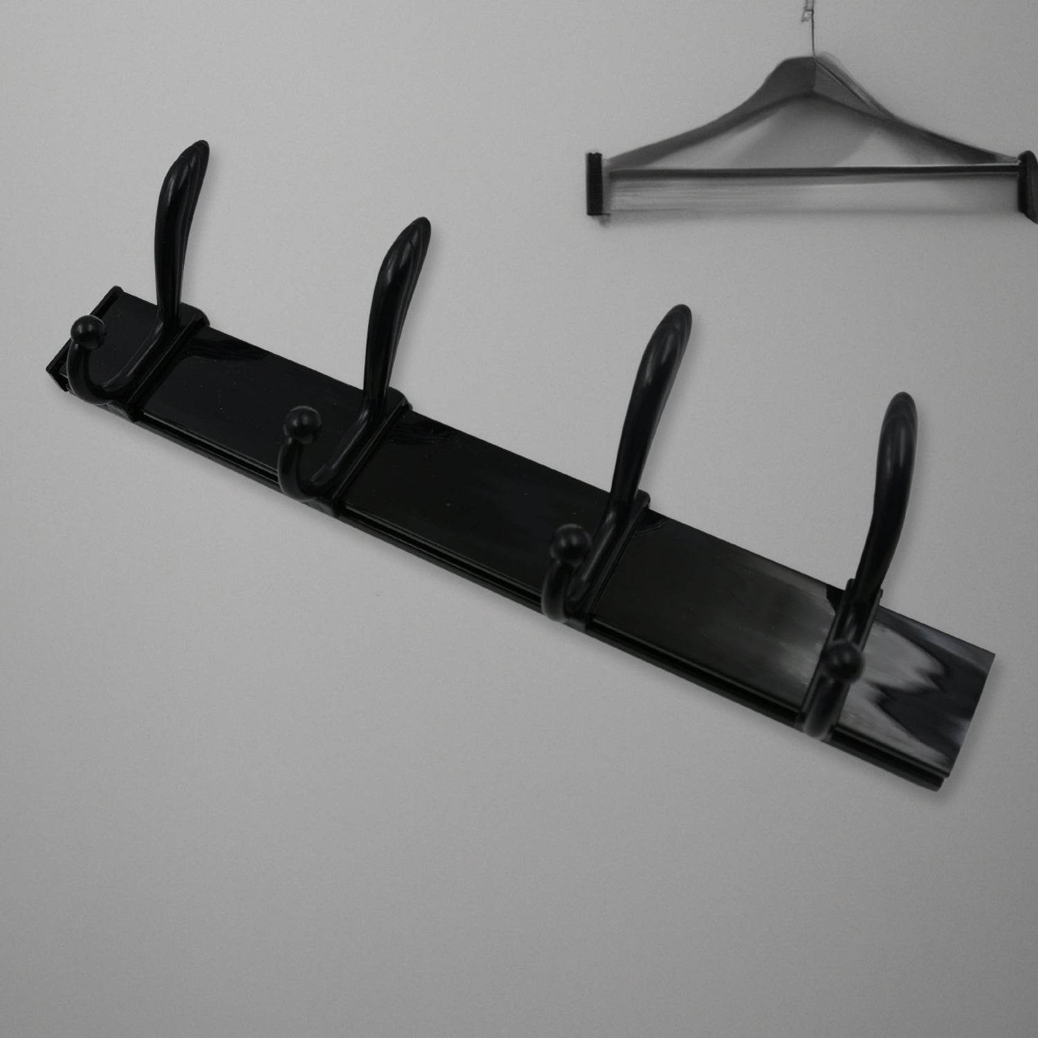 Cloth hanger, Wall Door Hooks Rail for Hanging Clothes for Hanging Hook Rack Rail, Extra Long Coat Hanger Wall Mount for Clothes, Jacket, Hats, 6 Hook With Eco-friendly Liquid Adhesive Glue - infinityexculsivestore.com