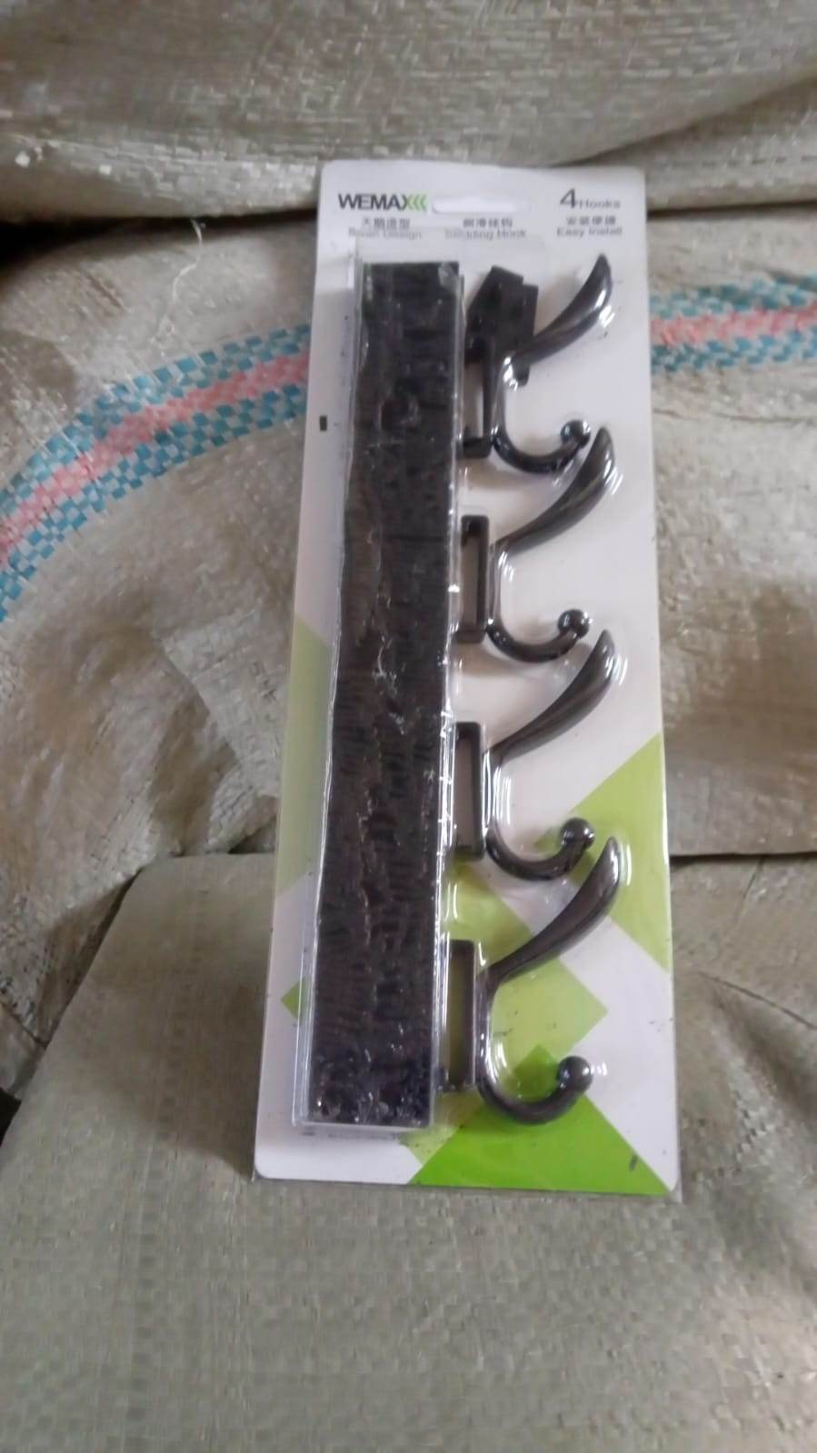 Cloth hanger, Wall Door Hooks Rail for Hanging Clothes for Hanging Hook Rack Rail, Extra Long Coat Hanger Wall Mount for Clothes, Jacket, Hats, 6 Hook With Eco-friendly Liquid Adhesive Glue - infinityexculsivestore.com