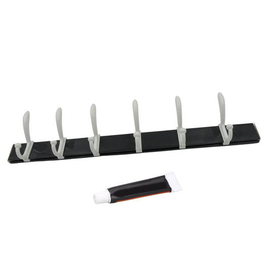 Cloth hanger, Wall Door Hooks Rail for Hanging Clothes for Hanging Hook Rack Rail, Extra Long Coat Hanger Wall Mount for Clothes, Jacket, Hats, 6 Hook With Eco-friendly Liquid Adhesive Glue - infinityexculsivestore.com