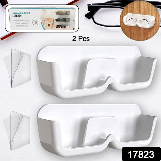 Wall Mount Sunglass Organizer Simple Space Saving Glasses Storage Box Eyewear Stand Holder for Showcase Bedroom Apartment With 2 pc Double Sided Adhesive Sticker (2 Pcs Set) - infinityexculsivestore.com
