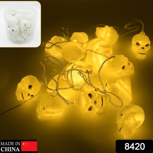 Halloween Decoration Outdoor Indoor Skeleton Head Skulls String Light Set Blow Mold, Decoration Lights Fairy Lights Led Garlands Halloween Decor Garland Decor Wreath Pumpkin - infinityexculsivestore.com