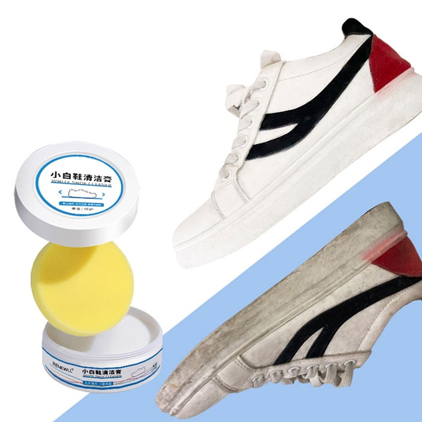 Stain Remover Cleansing Cream for Shoe Polish Sneaker Cleaning Kit Shoe Eraser Stain Remover White Rubber Sole Shoe Cleaner White Shoe Cleaning Cream Stain Remover (120 Gm Approx) - infinityexculsivestore.com