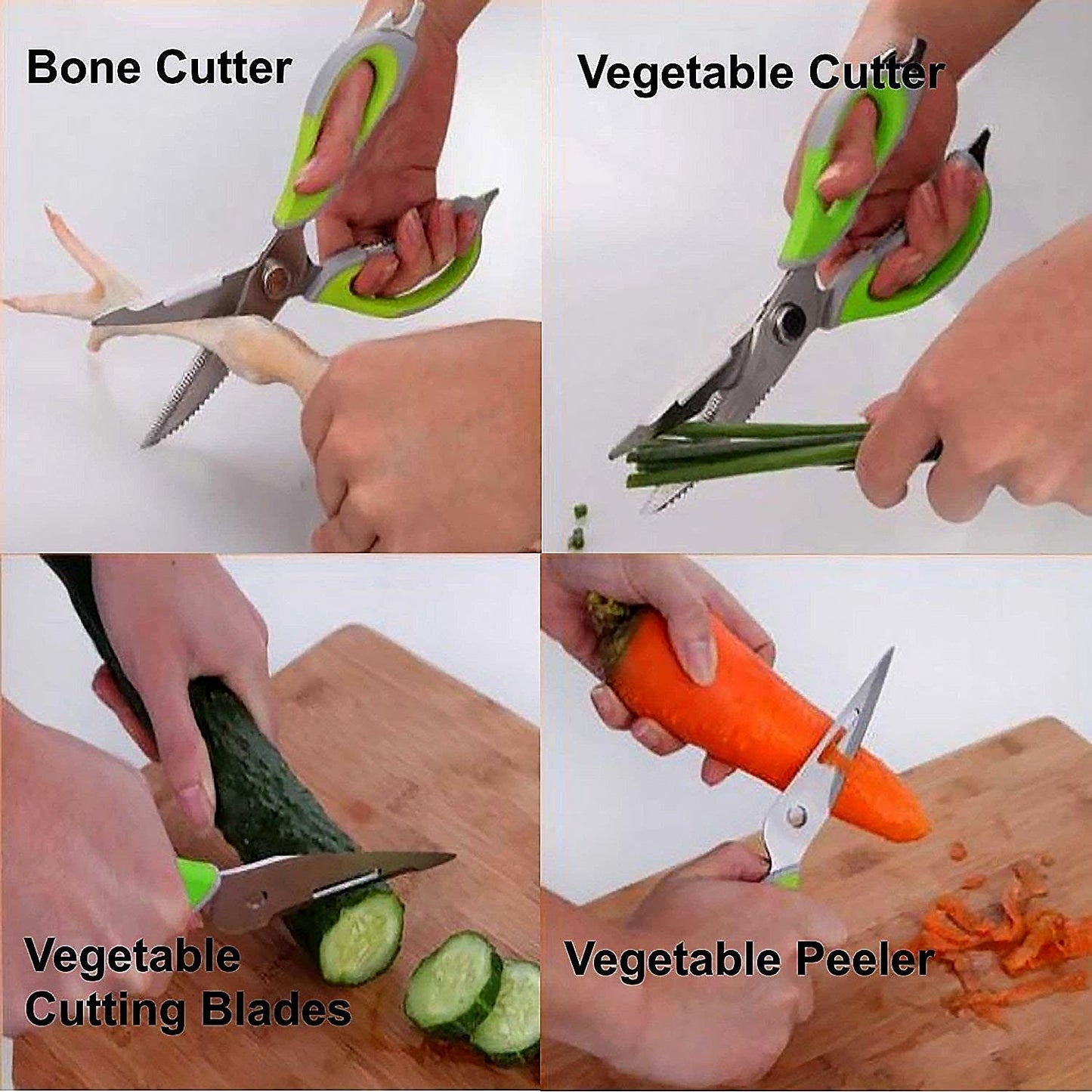 Multi - Purpose Kitchen Shears with Magnetic Holder, Stainless Steel, Red Multifunction Heavy Duty and Kitchen Scissors - infinityexculsivestore.com