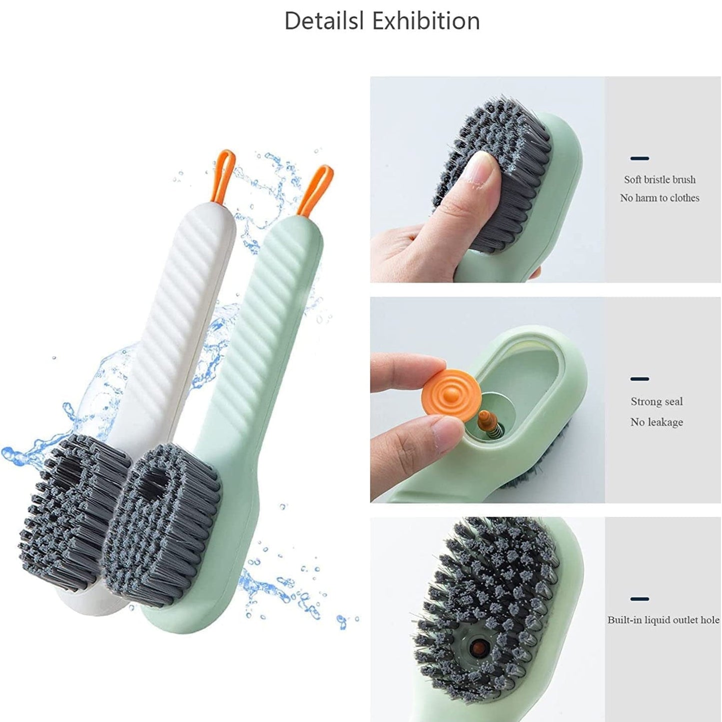 Multifunctional Scrubbing Brush with Liquid / Soap Dispenser, Cleaning Brush with Liquid / Soap Dispenser, Shoe Brush for Cleaning, Cloth Cleaning Brush with Handle Liquid Shoe Brush For Shoe Clothes (1 Pc) - infinityexculsivestore.com