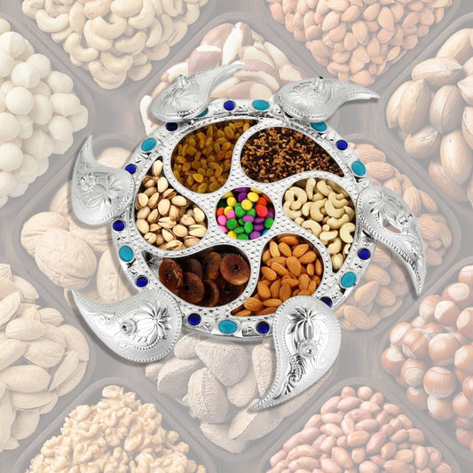 Multipurpose 7 Compartment Dry Fruit Serving Rotating Tray ,Chocolate, Snacks Storage Box, Masala Box - infinityexculsivestore.com