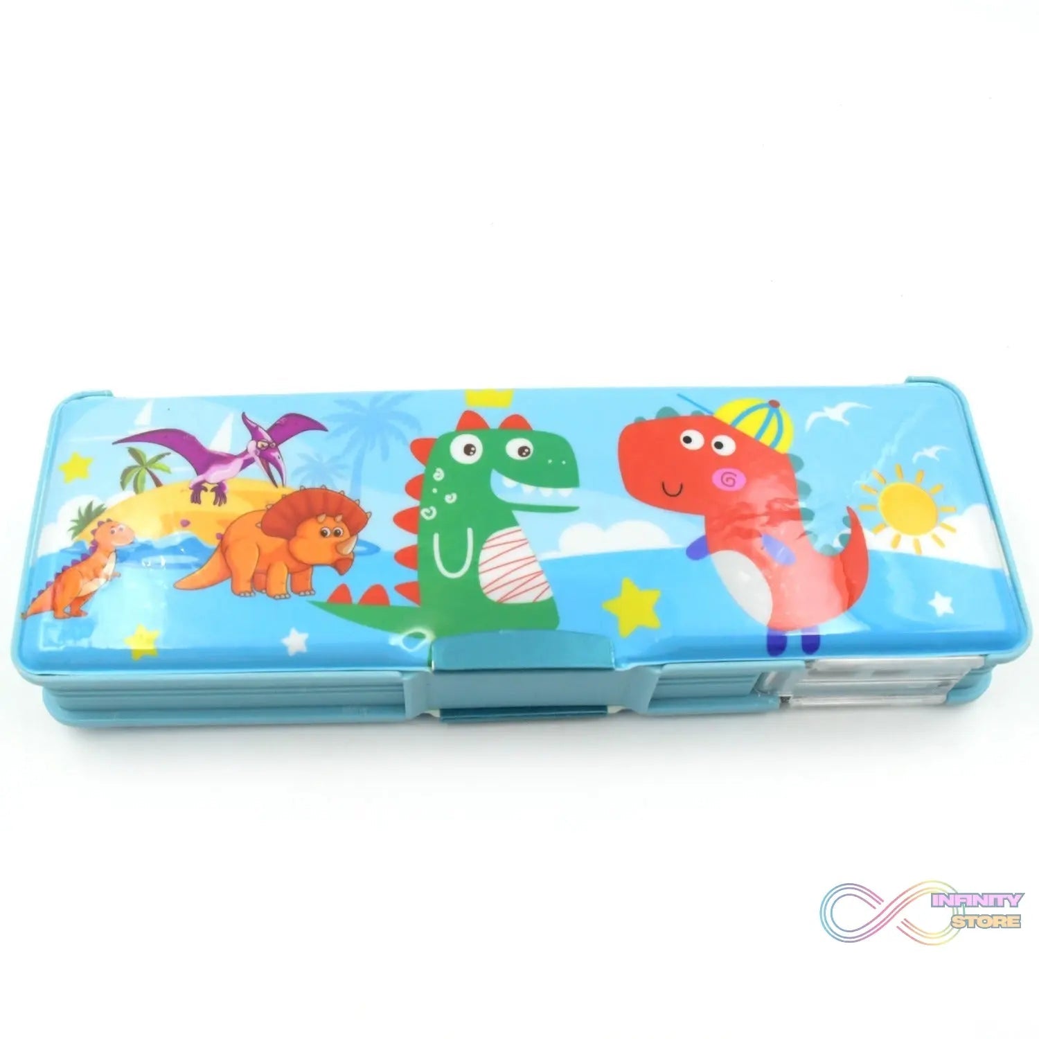 Multipurpose Compass Box, Plastic Double Deck Pencil Case with 2 Compartments, Supplies Utility Box Storage Organizer, Pencil Box for School, Cartoon Printed Pencil Case for Kids, Birthday Gift for Girls & Boys (1 Pc Mix Design) - infinityexculsivestore.com