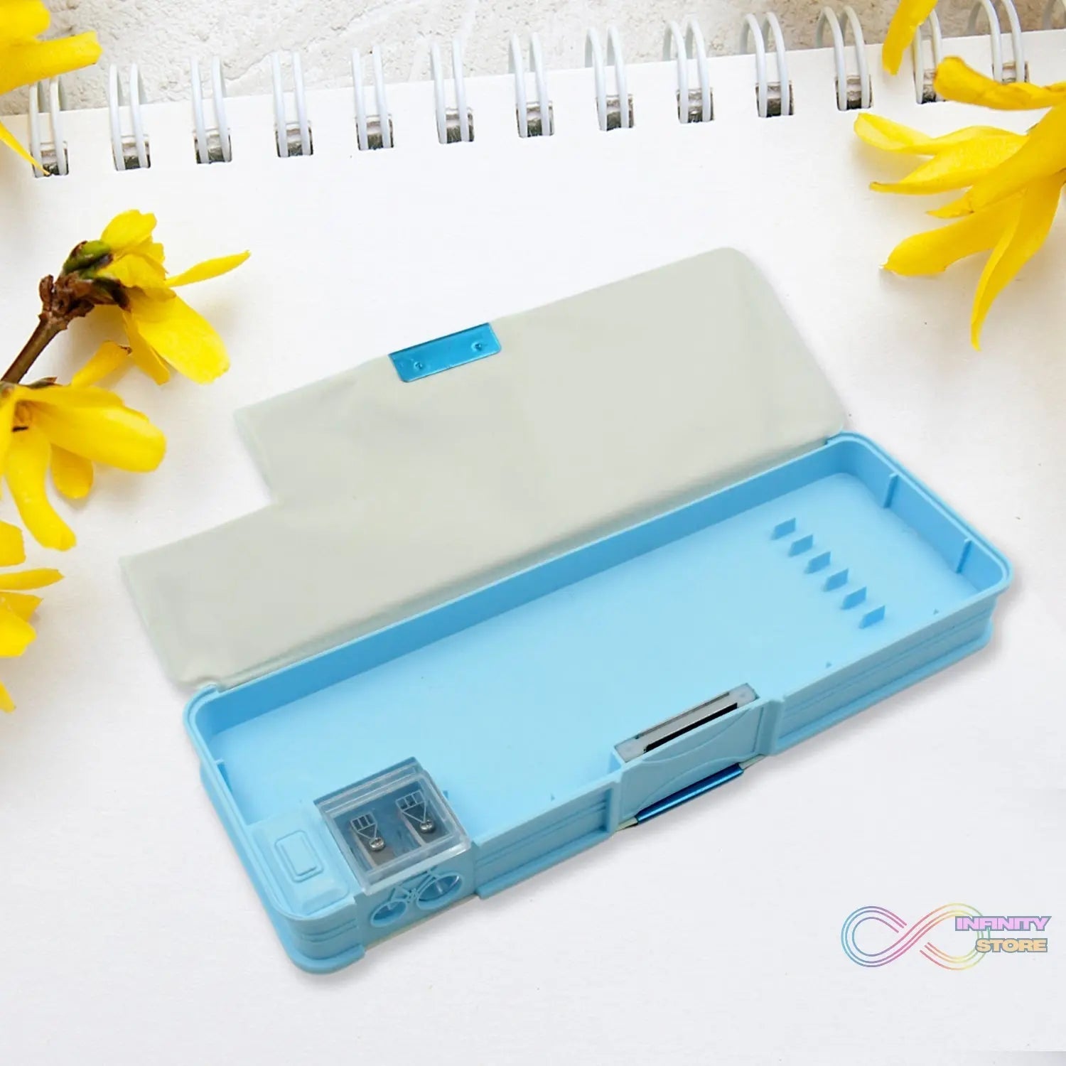 Multipurpose Compass Box, Plastic Double Deck Pencil Case with 2 Compartments, Supplies Utility Box Storage Organizer, Pencil Box for School, Cartoon Printed Pencil Case for Kids, Birthday Gift for Girls & Boys (1 Pc Mix Design) - infinityexculsivestore.com