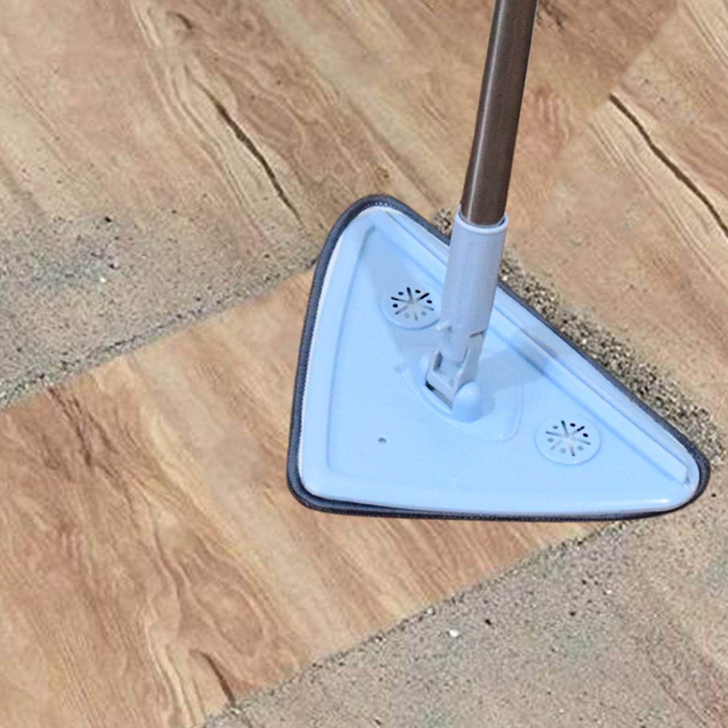 2 In 1 Extendable Triangle Mop Retractable Cleaning Mop Brush & Viper, 360 Degree Rotating Floors Wall Cleaning Mop Dust Mop with Telescopic Handle and Reusable Mop Heads (1 Pc) - infinityexculsivestore.com