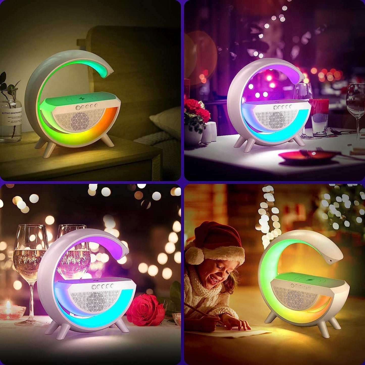 3-in-1 Multi-Function LED Night Lamp with Bluetooth Speaker, Wireless Charging, for Bedroom for Music, Party and Mood Lighting - Perfect Gift for All Occasions blootuth speaker (Media Player) - infinityexculsivestore.com