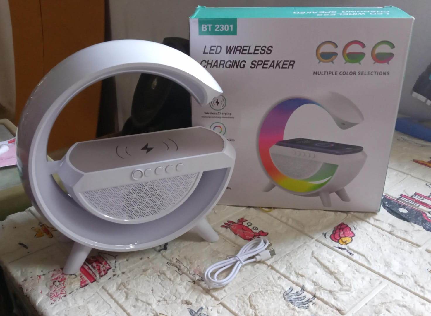 3-in-1 Multi-Function LED Night Lamp with Bluetooth Speaker, Wireless Charging, for Bedroom for Music, Party and Mood Lighting - Perfect Gift for All Occasions blootuth speaker (Media Player) - infinityexculsivestore.com