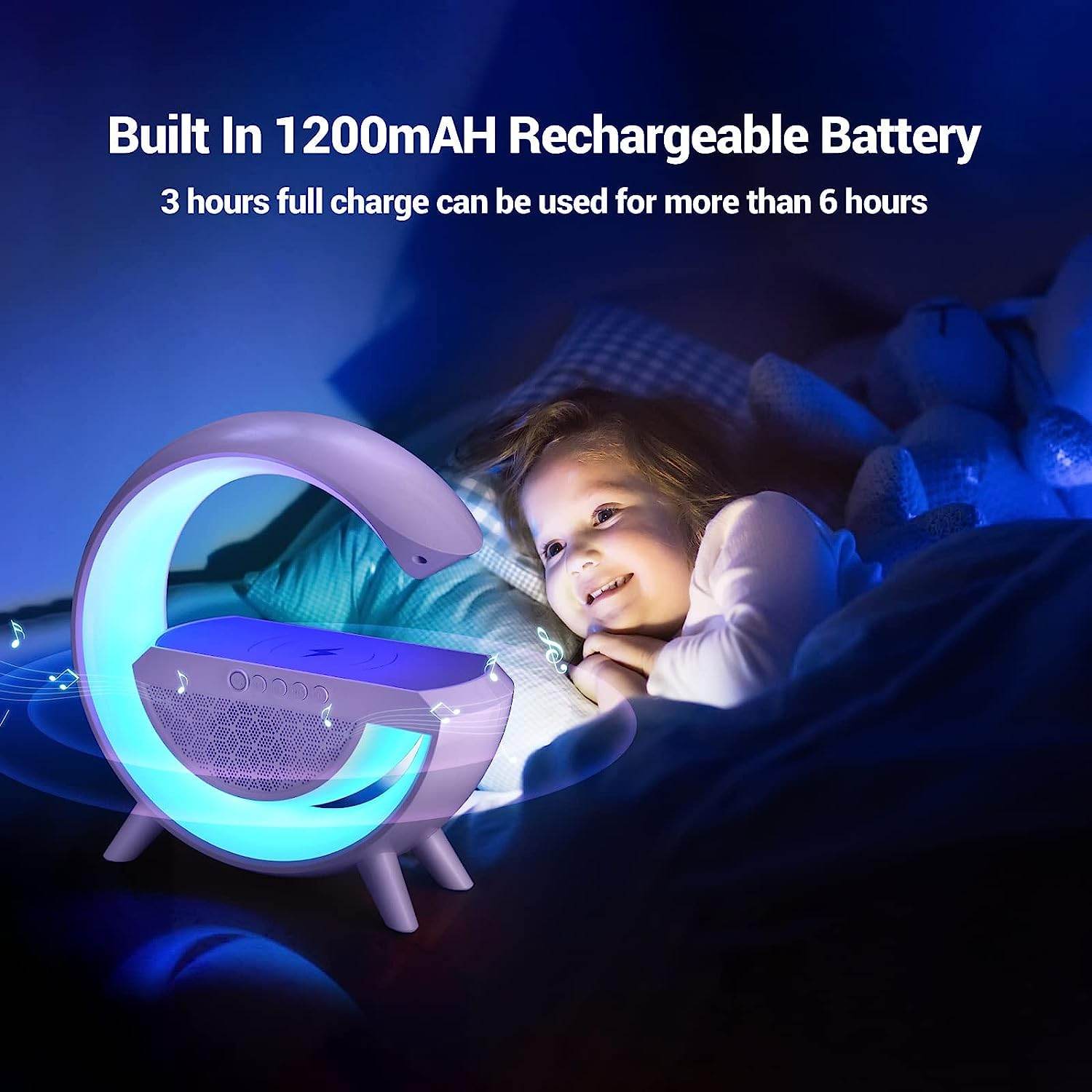3-in-1 Multi-Function LED Night Lamp with Bluetooth Speaker, Wireless Charging, for Bedroom for Music, Party and Mood Lighting - Perfect Gift for All Occasions blootuth speaker (Media Player) - infinityexculsivestore.com