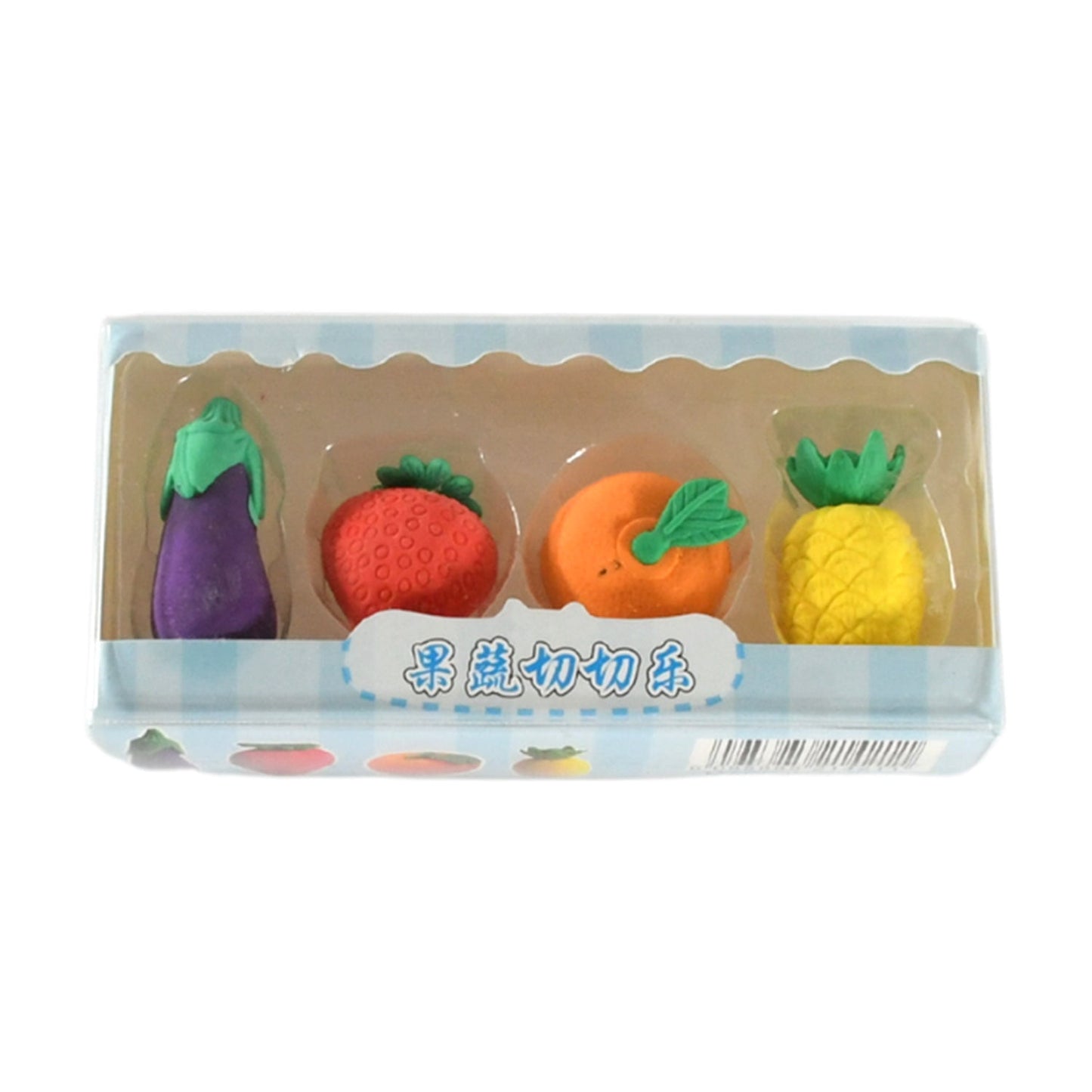 Mini Cute Vegetables and Fruits Erasers or Pencil Rubbers for Kids, 1 Set Fancy & Stylish Colorful Erasers for Children, Eraser Set for Return Gift, Birthday Party, School Prize, 3D Erasers (4 pc Set) - infinityexculsivestore.com