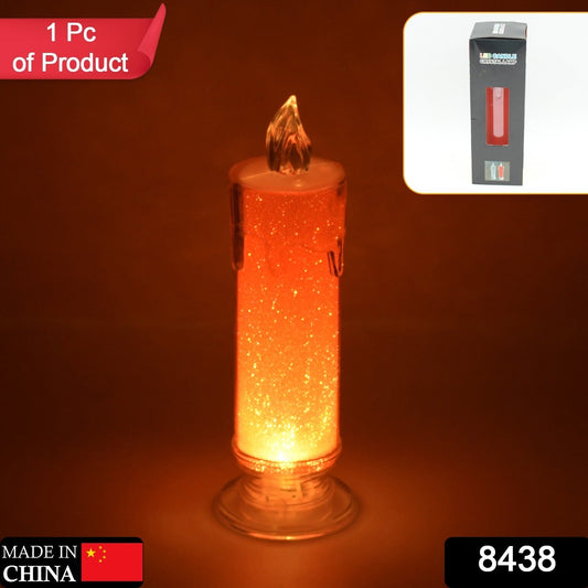 Red LED Flameless Candles Battery Operated Pillar Candles Flickering Realistic Decorative Lamp Votive Transparent Flameless Ornament Tea Party Decorations for Hotel, Scene,Home Decor, Restaurant, Diwali Decoration Candle Crystal Lamp (1 Pc) - infinityexculsivestore.com