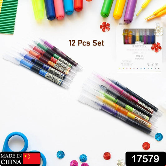 12 Color Rolling Ball Pens, Quick-Drying Ink 0.5 mm Extra Fine Point Roller ball Pens Straight Liquid Gel Ink Pens for Writing, Drawing, Journaling, Taking Notes, School Office Stationery (12 Pcs Set) - infinityexculsivestore.com