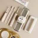 VETTAIYAN Transparent & Stylish Portable Tooth Brush Cover Travel Wash Cup, Tooth Brush Holder and Storage Box High Beauty Three - in - One Travel Gargle Cup (Pack of 1) (Brown) Brand: VETTAIYAN - infinityexculsivestore.com