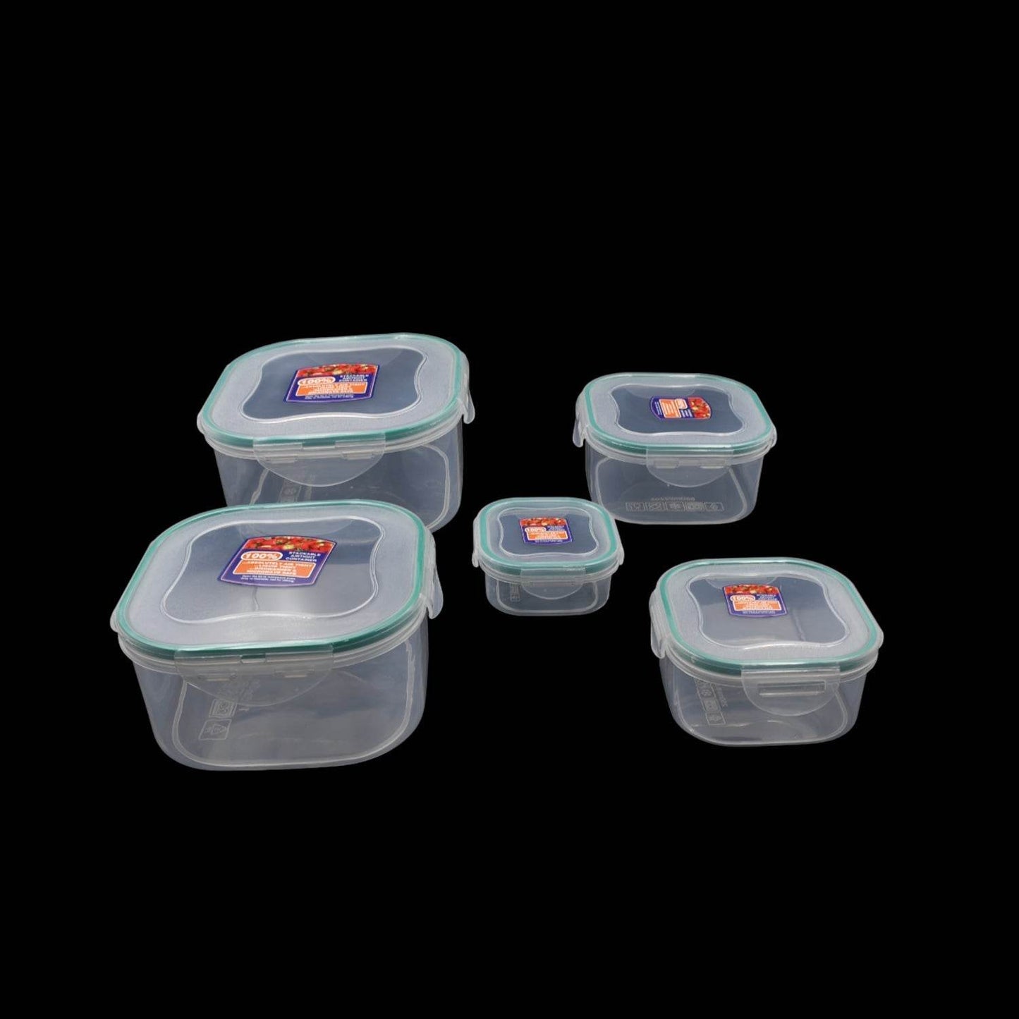 Kitchen Containers Set, Fridge Storage Boxes, Plastic Containers for Kitchen Organizer, Kitchen Accessories Items for Storage Organizer, Snap-Seal (lunch box/storage organizer) (5 Ps Set) - infinityexculsivestore.com