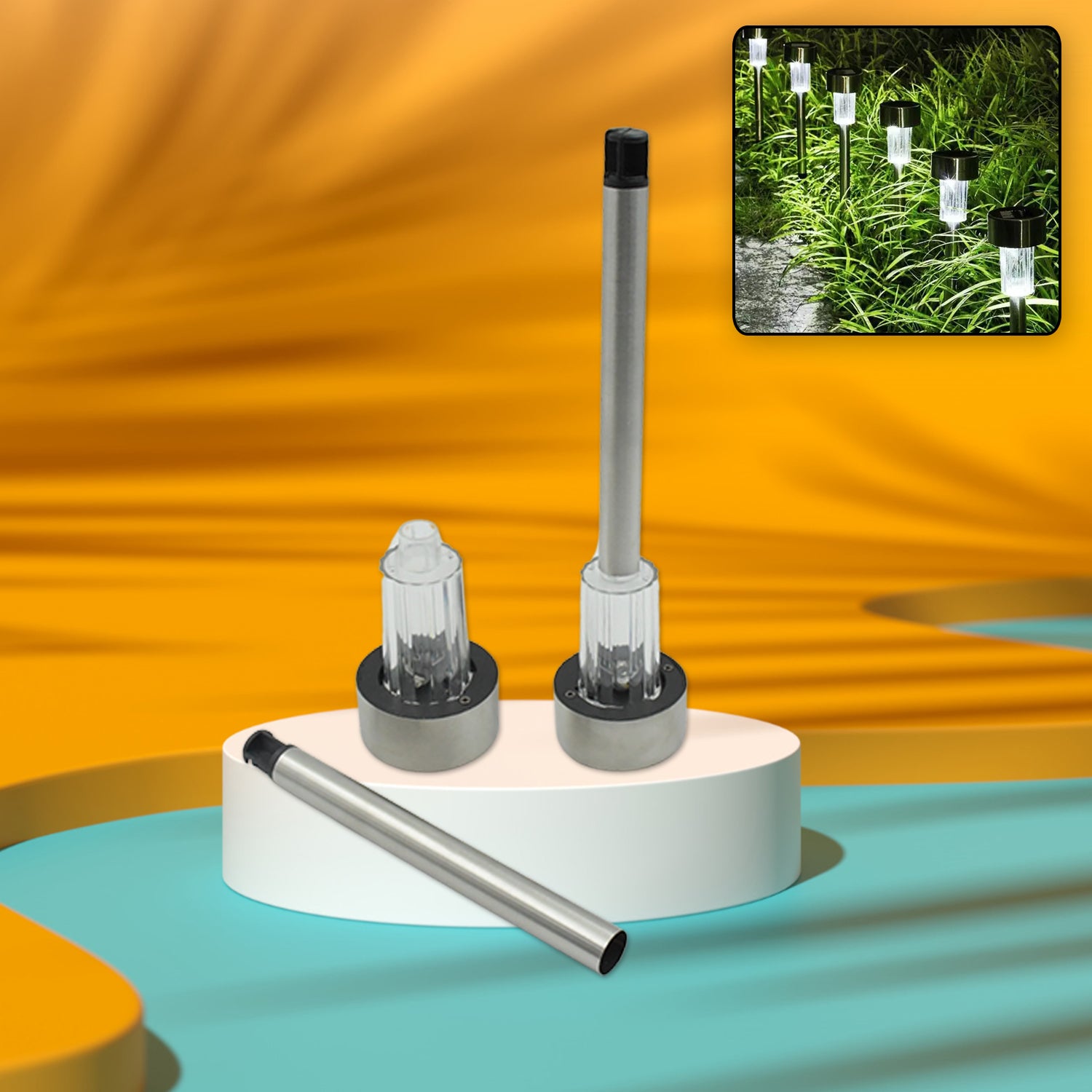 Solar Panel Led Spike Spot Light Landscape Garden Yard Path Lawn Outdors Solar Lamps, Waterproof Outdoor Decorative Landscape Lights for Garden, Patio, Yard, Walkway (2 Pc Set) - infinityexculsivestore.com