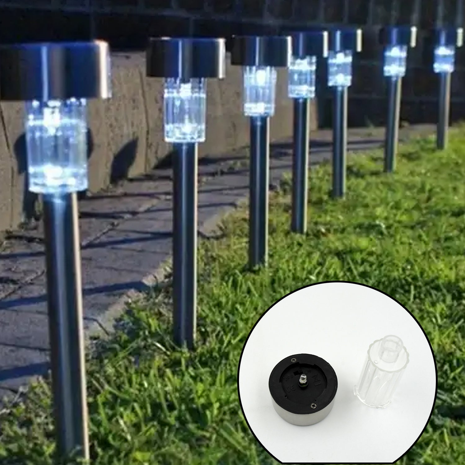 Solar Panel Led Spike Spot Light Landscape Garden Yard Path Lawn Outdors Solar Lamps, Waterproof Outdoor Decorative Landscape Lights for Garden, Patio, Yard, Walkway (2 Pc Set) - infinityexculsivestore.com