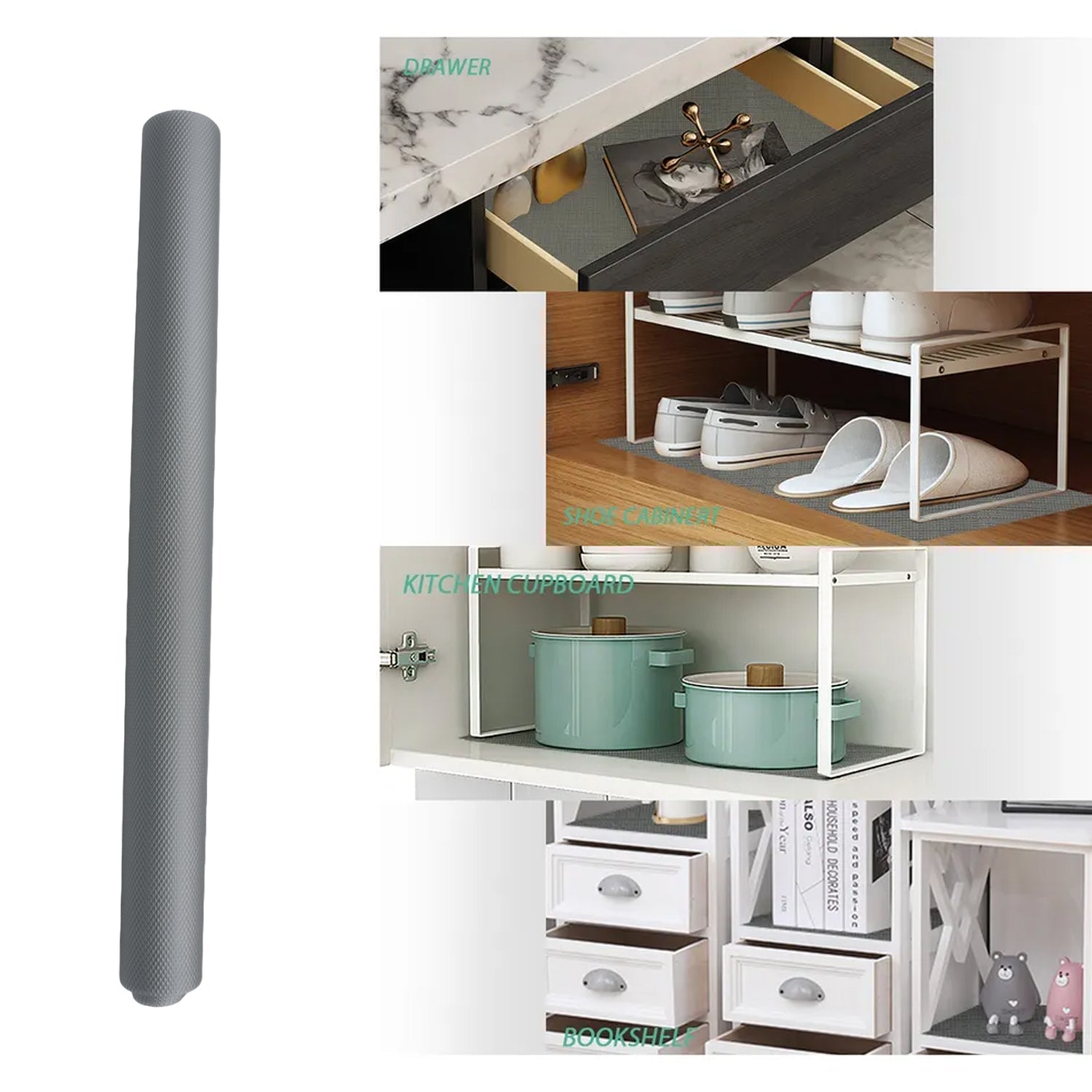 Multipurpose Anti - Slip Bathroom Kitchen Cabinet Drawer Shelf Mat Liner Sheets Roll, Fridge Mat, Table Mat Anti - Slip Super Strong Placement Mat for Fridge, Bathroom, Kitchen, Drawer, Shelf Liner (45cmx1.25m) - infinityexculsivestore.com