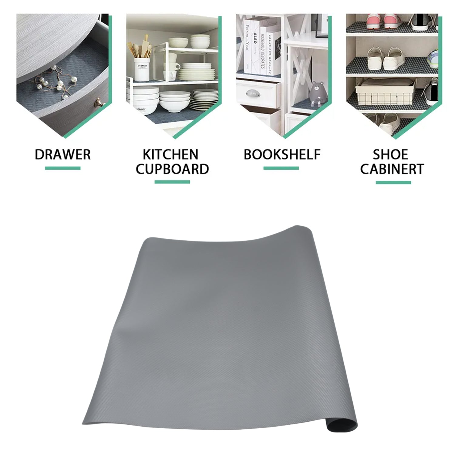 Multipurpose Anti - Slip Bathroom Kitchen Cabinet Drawer Shelf Mat Liner Sheets Roll, Fridge Mat, Table Mat Anti - Slip Super Strong Placement Mat for Fridge, Bathroom, Kitchen, Drawer, Shelf Liner (45cmx1.25m) - infinityexculsivestore.com