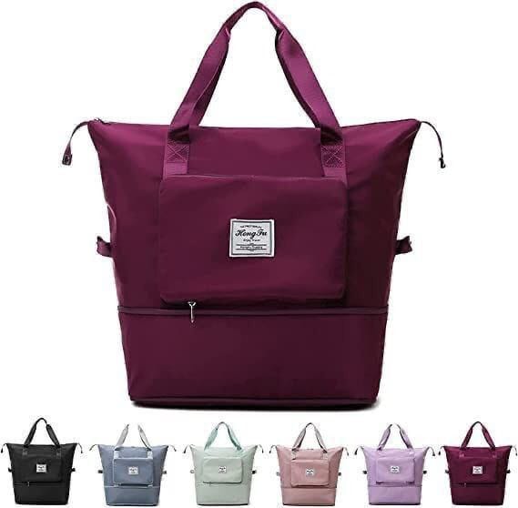Large Capacity Folding Travel Bag, Multifunctional Sports Shoulder Bag Luggage Bag, Travel Bag Expandable Weekender Overnight Bag with Dry and Wet Separated Pocket Sports Bag Gym, Shoulder Bag Water Resistant (6 Pocket) - infinityexculsivestore.com