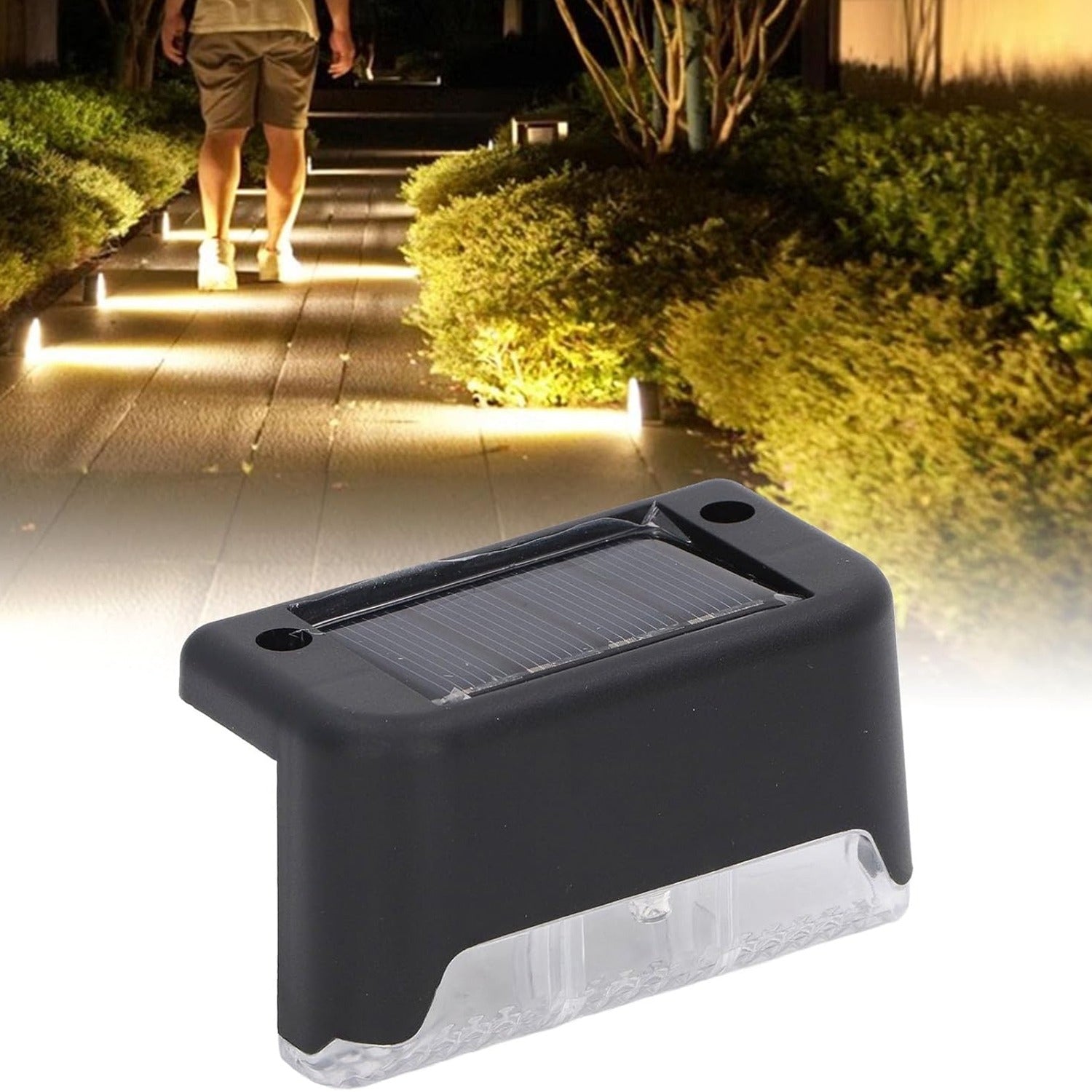 Solar Decorative Lights, Waterproof Durable Garden Atmosphere Lights Stair Lights Railing Lights Step Steps Lights for Outdoor Patio Courtyard Stair Step Fence Patio Stairs,Yard, Garden Pathway ( 4 Pc Set) - infinityexculsivestore.com