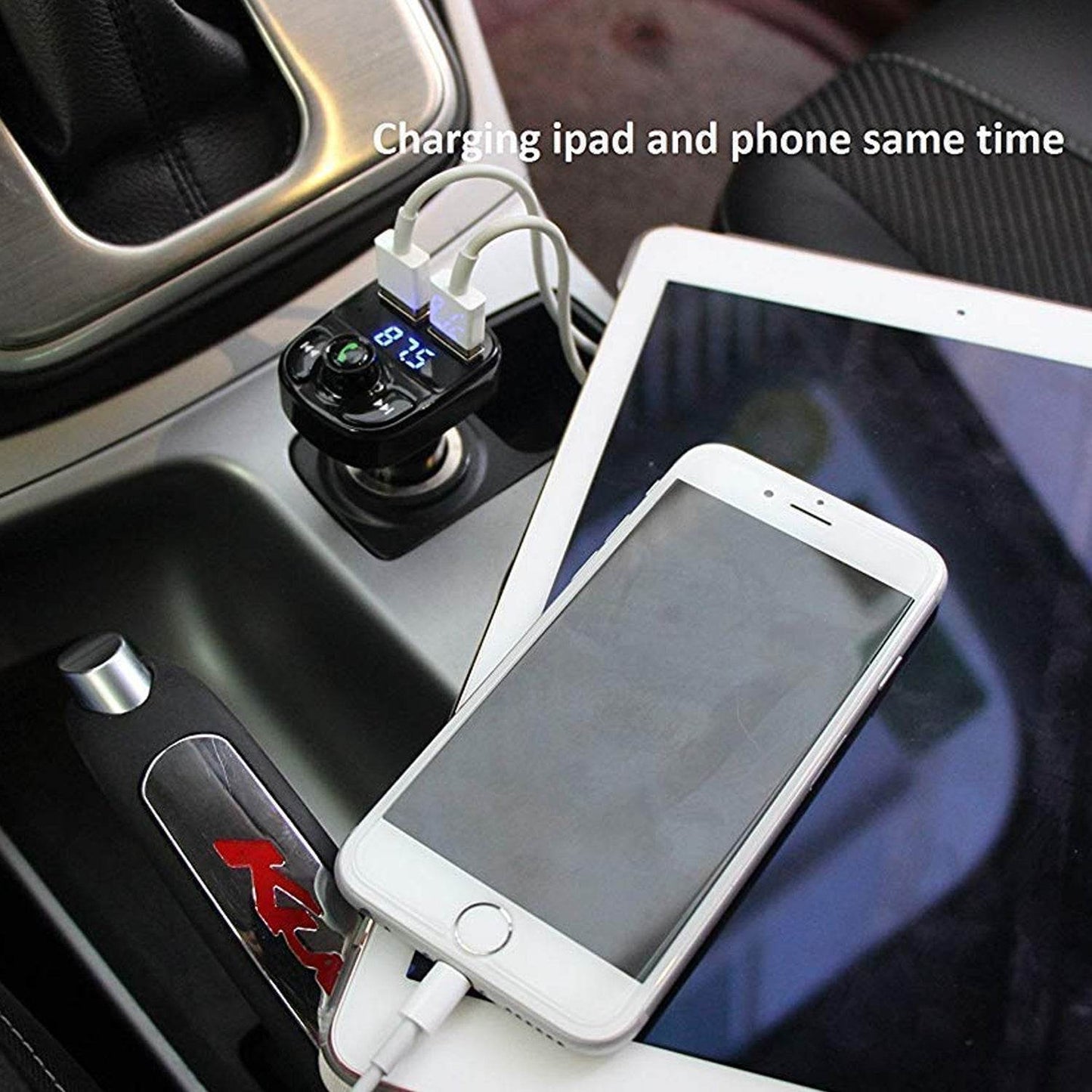 CAR-X8 Bluetooth FM Transmitter Kit for Hands-Free Call Receiver / Music Player / Call Receiver / Fast Mobile Charger Ports for All Smartphones with 3.1A Quick Charge Dual USB Car Charger - infinityexculsivestore.com