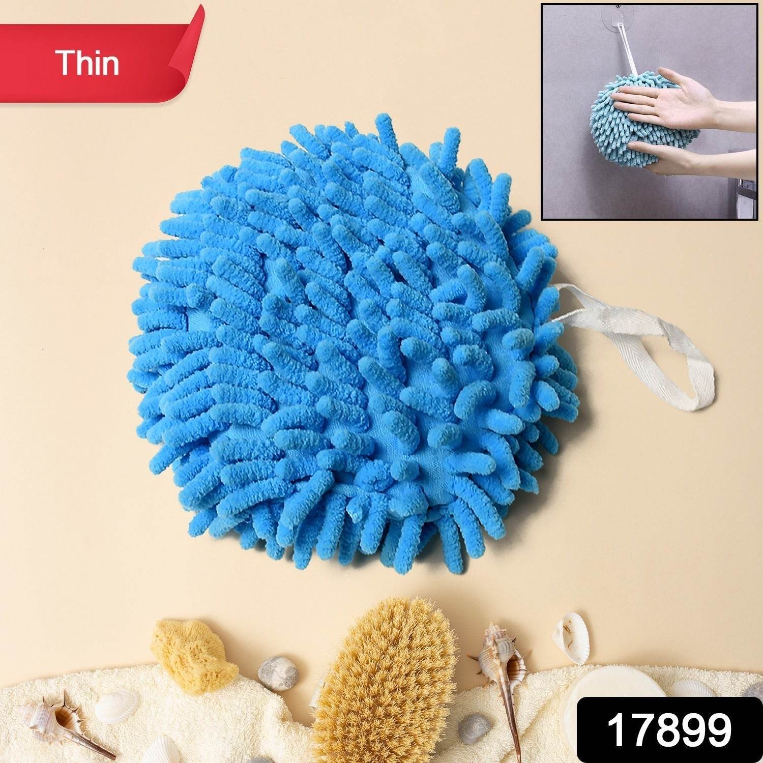 Hand Towels for Bathroom, Kitchen Hand Towel Hand Dry Towels Absorbent Soft Hanging Hand Bath Towels Microfiber Plush Chenille Hand Towel Ball Machine Washable Bathroom with Loop (1 Pc) - infinityexculsivestore.com