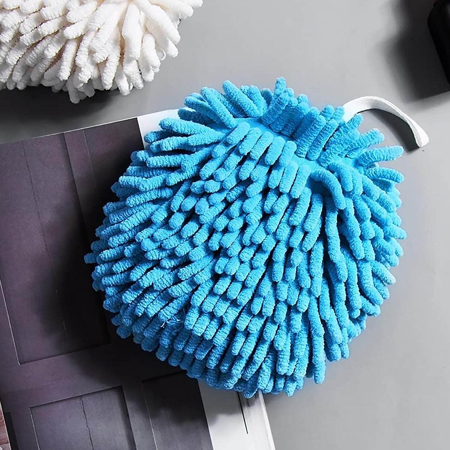 Hand Towels for Bathroom, Kitchen Hand Towel Hand Dry Towels Absorbent Soft Hanging Hand Bath Towels Microfiber Plush Chenille Hand Towel Ball Machine Washable Bathroom with Loop (1 Pc) - infinityexculsivestore.com